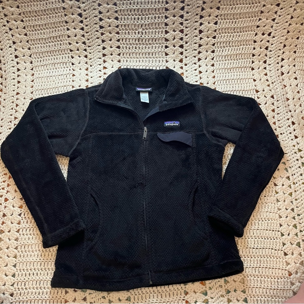 Patagonia Black Fleece Full Zip Re-Tool Jacket Size Small